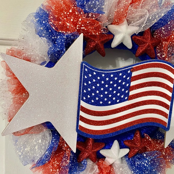 Unique Patriotic Indoor Wreath - Picture 3 of 4